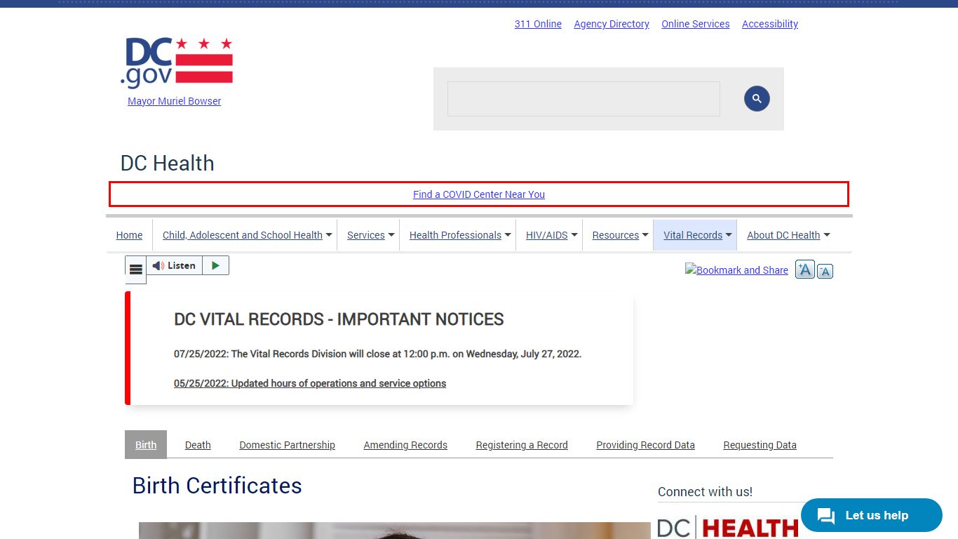 Birth Certificates | doh - Washington, D.C.